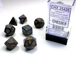 Chessex - Opaque Dark grey/black 7-die set