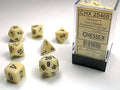Chessex - Opaque ivory/black 7-die set