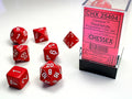 Chessex - Opaque red/white 7-die set