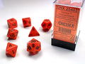 Chessex - Opaque orange/black 7-die set