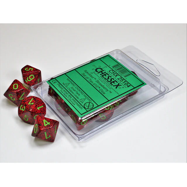 Chessex - Speckled strawberry D10 dice