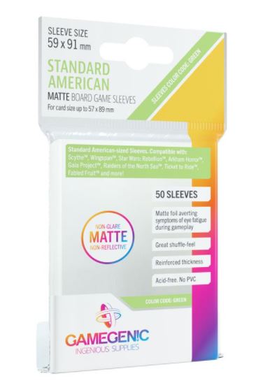 Gamegenic - Standard American - Green - Matte Sleeves